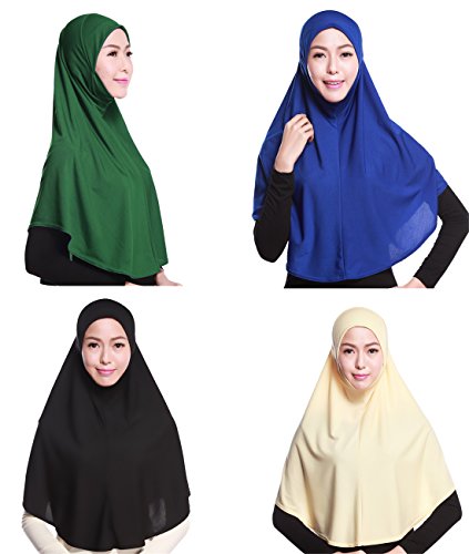 GladThink 4 X Full Cover Frauen Muslim Hijab Caps Islamische Schals Set No.7