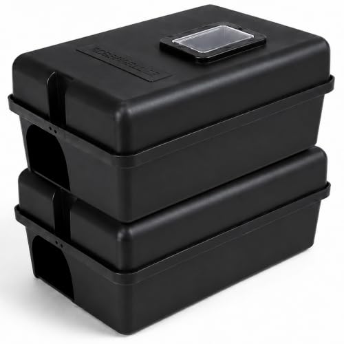 ROSHIELD - Rat & Mouse Pro Quality Tamper-Resistant Safety Bait Box for Rodent Trap Control Treatments Secure Lockable Bait Stations Appropriate in Both Indoor And Outdoor Settings