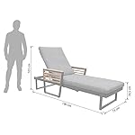 OUTLIV New York City Gartenliege Aluminium Akazie Grau
