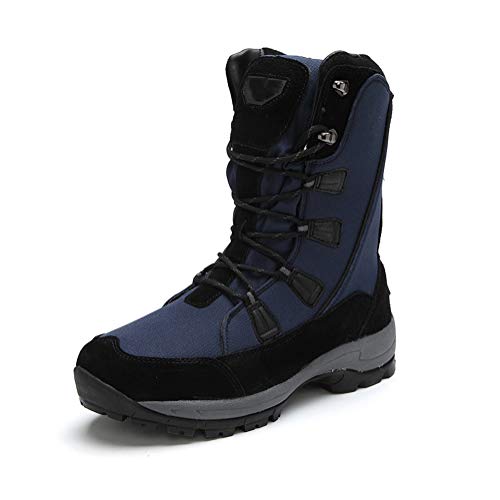 MNSSRN-MM Mid-Rohrberg Skischuhe, Außen Schnee-Aufladungen, Frauen-Skischuhe, wasserdicht und Samtverdickung Warm Mid-Rohr Reise Schuhe,Blau,38