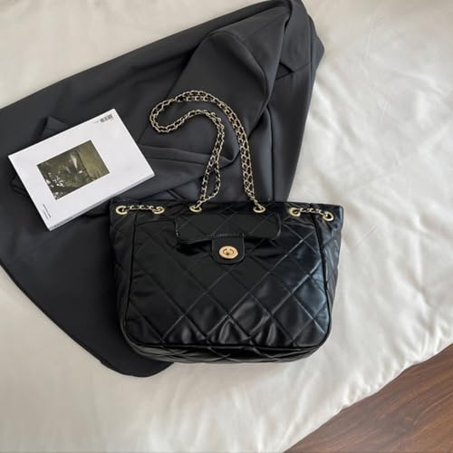 Tote Bag for Women Quilted Leather Top Handle Bags Satchel Shoulder Chain Strap Crossbody Bag Hobo Purse Work Commuter4