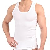 Celodoro Herren Feinripp Tank Top (5er Pack) Business Unterhemd ohne Nähte - Weiss M