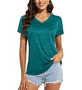 MAGCOMSEN Women's T Shirts V-Neck Short Sleeve UPF 50+ Sun Protection Performance Quick Dry Athle...