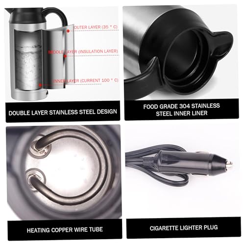 Tetera Eléctrica Portátil 750ml Acero Inoxidable 12V/24V miniatura 3
