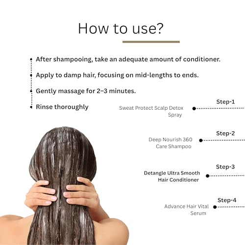 Image of Folliwise Ultra Smoothening Hair Conditioner | Hydrolyzed Collagen & Shea Butter | For Dry, Frizzy, Damaged, Curly or Treated Hair | Anti Hairfall | Sulphate-Free | For Women & Men | 200ml