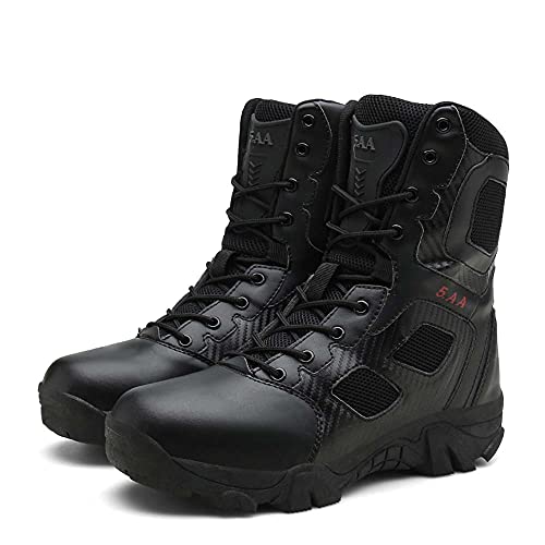 Men's Black Modern Combat Mid-Calf Waterproof Military Backpacking Boots, Size US 7 - EU 38 (foot length 240mm)