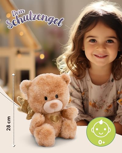 NICI Dein Schutzengel Kuscheltier Bär La La Bearie 28cm in Geschenkbox - Teddybär klein, Niedliches Stofftier zum Kuscheln und Spielen, Plüschtier für Schmusetierliebhaber - 61184