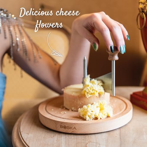 BOSKA Cheese Curler with Dome Amigo - Tete de Moine Curler - Including Dome - Original Cheese Curler - Girolle Curler - Cheese Flower - Wooden Base - Image 6