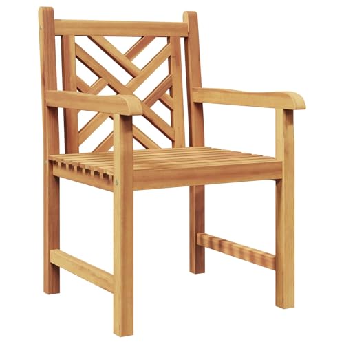 vidaXL Chaise 2 pcs Marron 60 x 58 x 90 cm Bois de Teck Massif, Chaise rectangulaire Rustique pour...