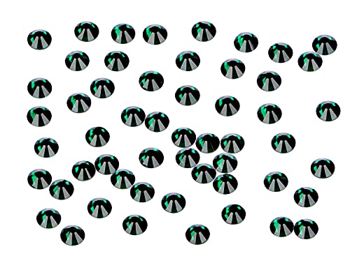 Image of 1440pcs Artificial Rhinestones Non Hotfix Glue Round Crystals Glass Flatback for DIY Jewelry Making with a Picking Pen (SS20, 1440pcs, Emerald)