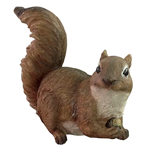 VERDELOOK Statua Scoiattolo da Giardino in poliresina per Arredamento Esterni, 17x9x10 cm