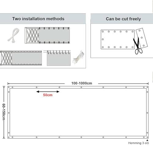 Valla de privacidad impermeable de 60x1000 cm protector rojo patio 8