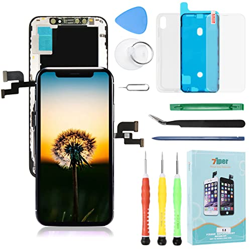 Buy 1 get 1 7iper for iPhone Xs OLED Screen Replacement 5.8 inch (Not LCD) Touch Screen Complete Repair kit - Digitizer Display Glass Replacement with Repair Tools, Waterproof Adhesive,Tempered Glass