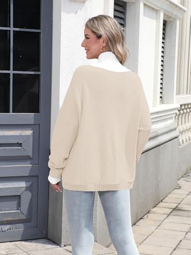 Image of Sweater for Women Winter Turtleneck Long Sleeve Pullover Tops Casual Oversized Knitted Sweaters