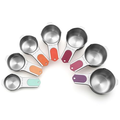 Image of Spring Chef Magnetic Stainless Steel Measuring Cups Set of 7, Desert Sunset
