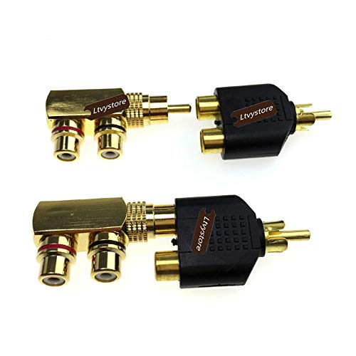 Adaptador Divisor RCA Macho a 2 Hembras Ángulo Recto Pack 7 miniatura 5