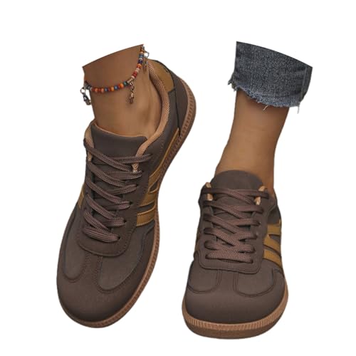 weiße Sneaker Damen zum Kleid elegant Stoff Leder, Sneaker Damen Retro Style - Tennis Und Skateboarden Klassische Gummisohle - Modische rutschfeste Freizeit Skate-Schuhe Coffee 37 weiße Sneaker Damen zum Kleid elegant Stoff Leder, Sneaker Damen Retro Style - Tennis Und Skateboarden Klassische Gummisohle - Modische rutschfeste Freizeit Skate-Schuhe Coffee 37