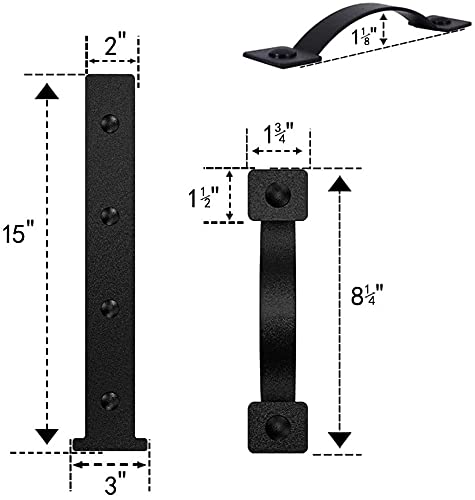 Yogo Magnetic Decorative Garage Door Accents | Faux Hinges Handles Hardware Kit For 2 Car Garage | Black 12Pcs #TOP2