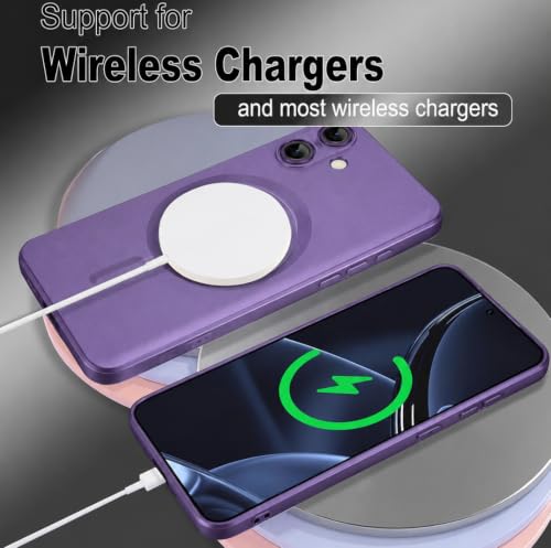 Image of DIZORO Samsung A07 5g Case, Compatible with Mag Safe Back Cover, Matte Luxury Metallic Luster Flexible TPU Wireless Charging Shockproof Case with Camera Protector