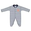 Creative Knitwear College Baby Striped Footed Romper – Team Logo, Multiple Colors, for Boys & Girls (0-9 Months)