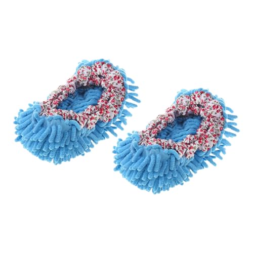 DECORNIJIA Cubrezapatos Elásticos para Limpieza de Reutilizables de Chenilla Duradera Prácticos para Oficinas y Cocinas Pack Unidades Azul