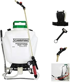 Chapin International 62000 Tree and Turf Pro Commercial Backpack Sprayer with Control Flow Valve Technology for Fertilizer, Herbicides and Pesticides, 4 gal, Translucent White