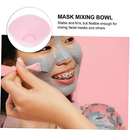 Tazón de silicona rosa 8x5 cm para mascarillas faciales DIY miniatura 3