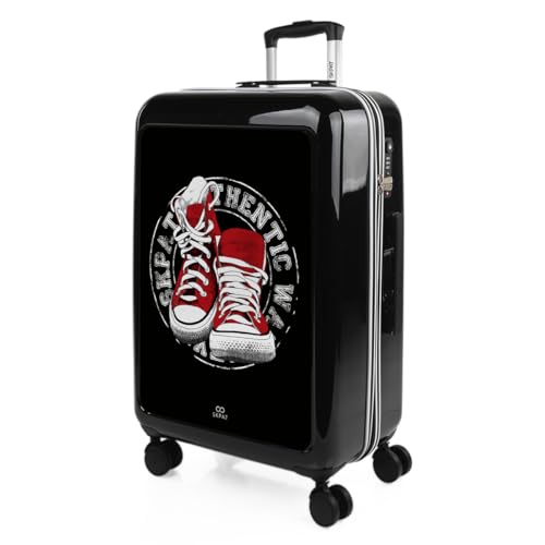SKPAT - Maletas De Viaje Cabina 55x40x20 Equipaje De Mano Avion Trolley Cabina Duradero Ligero Ruedas Silenciosas. Candado de Combinacion TSA, Negro-Walk