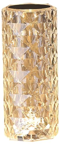Baytion Crystal Table Lamp, RGB Rose Diamond Touch Light 16 Colors With USB and Remote Control, Led Diamond Lamp Night Lamp for Bedroom and Party（Warm）