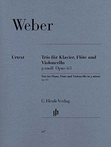 HENLE VERLAG WEBER C.M.V. - TRIO G MINOR OP. 63 FOR PIANO, FLUTE AND VIOLONCELLO Klassische Noten Kammermusik