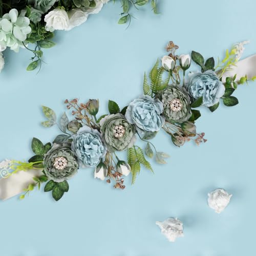 Floral Bridal Maternity Sash Belt - Flower Belly Belt for Pregnant Photo Props Wedding Bridal/Baby Shower Party Decorations3