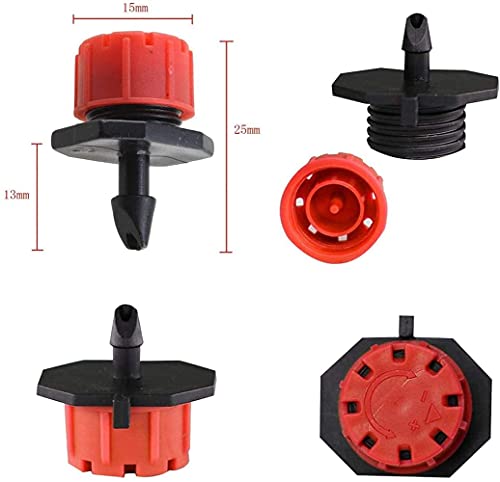 Image of DIY DIYC-11163 Crafts Anti-Clogging Emitter Drippers, 20 Pcs 360 Degrees Adjustable Irrigation Drippers Sprinklers Heads(Pack Of 10 Pcs, Red /Black 360 Degree)