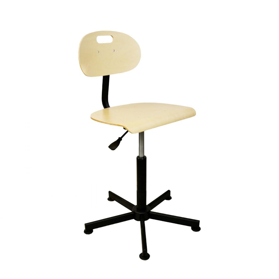 Silla Industrial de Madera con pistón de Gas para máquina de Coser (Base estándar)