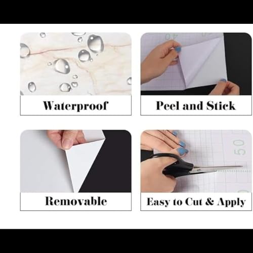 Image of Marble Wallpaper, Marble Contact Paper - Self Adhesive, Waterproof, Easy to Clean (60x200cm) (Cream)