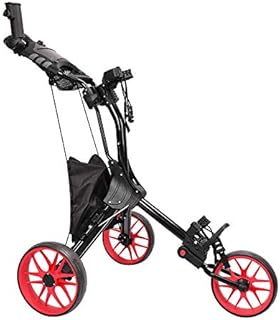 Golf 3 Ruote Trolley- Easy Golf Push Cart Pull Carrello Nero Golf Carrelli in Campo da Golf Pieghevole Golf Cart