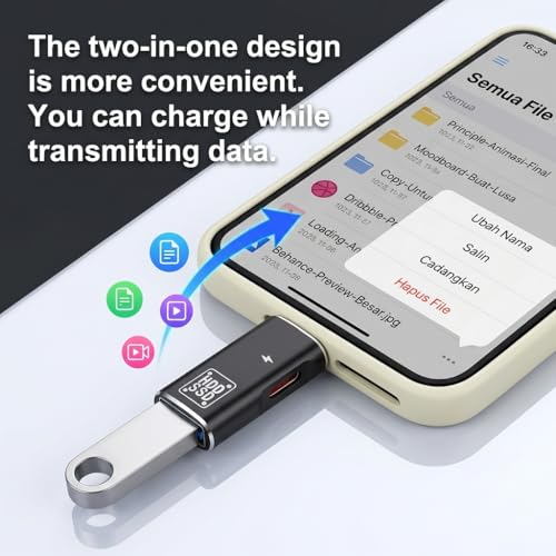 Image of Verilux 2-in-1 Type C to C Connector, Type C Male to USB 3.0 Female Aluminum Alloy Converter with USB 3.0 Sync & C Charging Adapter, Mini OTG Adapter for Laptop, Smartphone, Tablet, Flash Drive