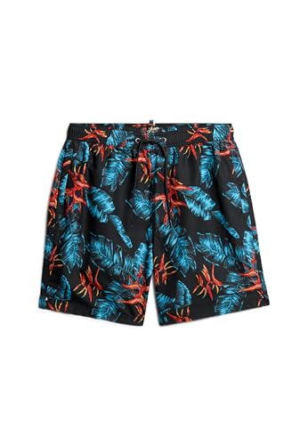 Short de bain imprimé hawaïen Superdry bleu marine 43 cm parfait pour vos vacances d'été