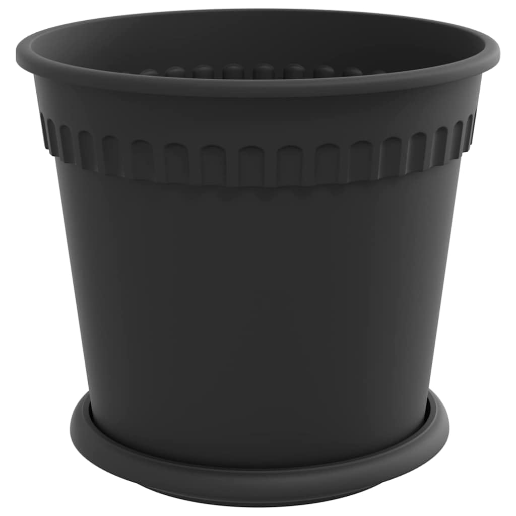 Blumentöpfe Schwarz Kunststoff 24 Stück Ø 19 x 16 cm mit Entwässerungslöchern gerolltem Rand für Balkon Garten und Innenraum vielseitig leicht und langlebig