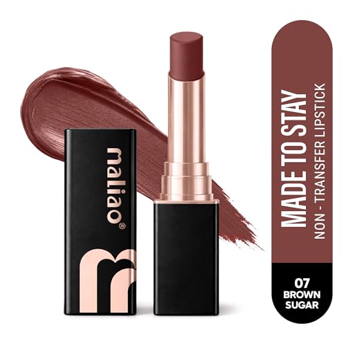 Image of Maliao Made To Stay Lipstick | Non-Transfer Lipstick | Matte Finish | Long-Lasting & Smudge-Proof Formula | Comfortable All-Day Wear | Brown sugar | 3.8g