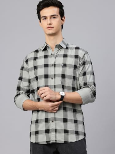 Image of Majestic Man Men Comfort Slim Fit Pure Cotton Tartan Checked Casual Shirt