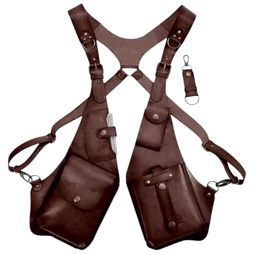 Arnés antirrobo de cuero para hombre, bolso de hombro medieval para las axilas, bolso de hombro para las axilas, cartera con correa ajustable, cartera para teléfono, vintage