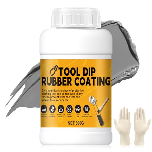 WEILAOK Gummibeschichtung, Gummi Farbe Rubber Coating Liquid Rubber Flüssigkeitsgetaucht Flexibel und Abnehmbar, Schutzbeschichtung für Zangen und Schmuckwerkzeuge, 300g - Grau