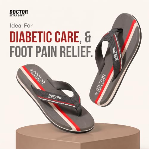 Image of DOCTOR EXTRA SOFT Slipper for Men's | Diabetic & Orthopedic | Lightweight & Comfortable | Soft, Durable & Skid Resistant | Flip-Flop & Slippers for Men's & Boy's D-33