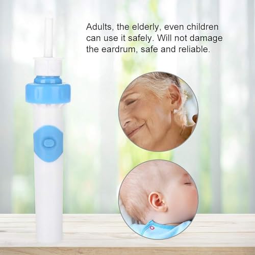 Ohrenschmalz Entferner- Elektrisch Ohrenreiniger, Sicheres Und Weiches Ear Cleaner, Mit 2 Waschbaren Ersatzköpfen Und Batterie, Geeignet Für Kinder Und Erwachsene Ohr Reinigung (A)