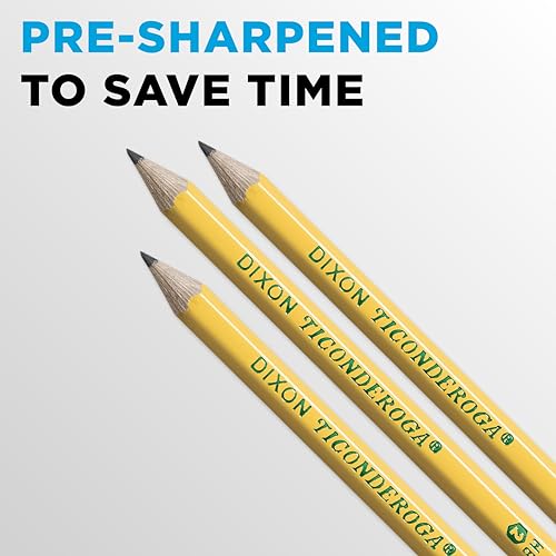 ticonderoga wood-cased pencils pre-sharpened 2 hb soft yellow 72 count