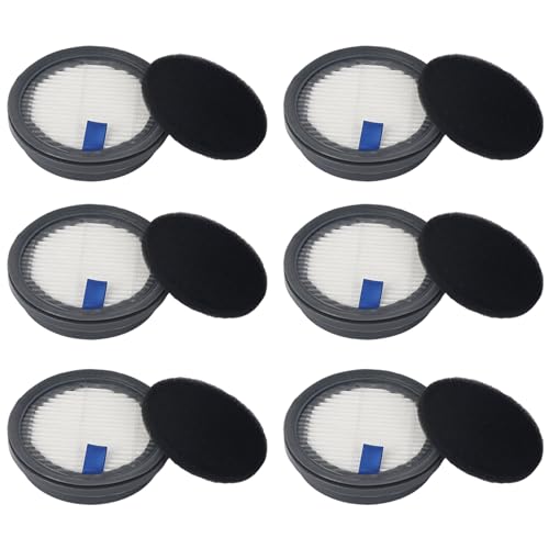 HEPA-Filter und Schwammfilter passend für Afoddon A200Pro/A200, ORFELD B08/C10A/C10G, NEQUARE S12, S25, S25Pro, S26 Serie schnurloser Staubsauger (6 Stück HEPA-Filter und 6 Packungen Schwammfilter)