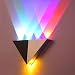 Lemonbest Modern Triangle 5W LED Wall Sconce Light Fixture Indoor Hallway Up Down Wall Lamp Spot Light Aluminum Decorative Lighting for Theater Studio Restaurant Hotel (Hardwired)