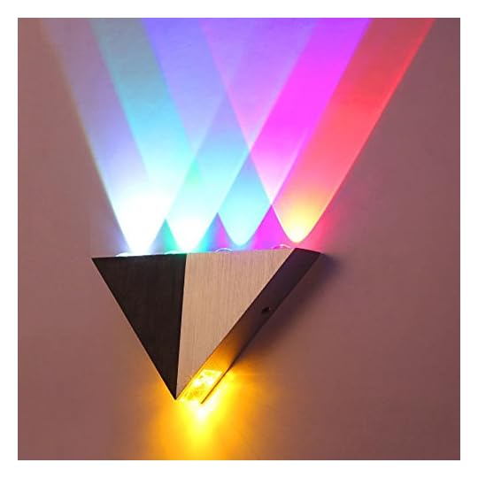 Lemonbest Modern Triangle 5W LED Wall Sconce Light Fixture Indoor Hallway Up Down Wall Lamp Spot Light Aluminum Decorative Lighting for Theater Studio Restaurant Hotel (Hardwired)