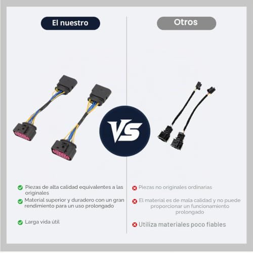 Conector para faros de xenón de 10 a 14 pines corrige error de cables en Golf Mk6 5
