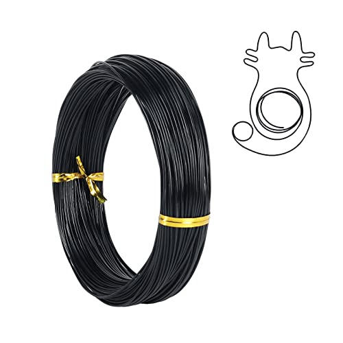 Image of 18 Gauge Aluminum Craft Wire, 165 Feet 1mm Bendable Metal Wire for Jewelry Making, Sculpting, Modelling, Wreath Making, Floral Making, Beading, Wire Wrapping (Black)